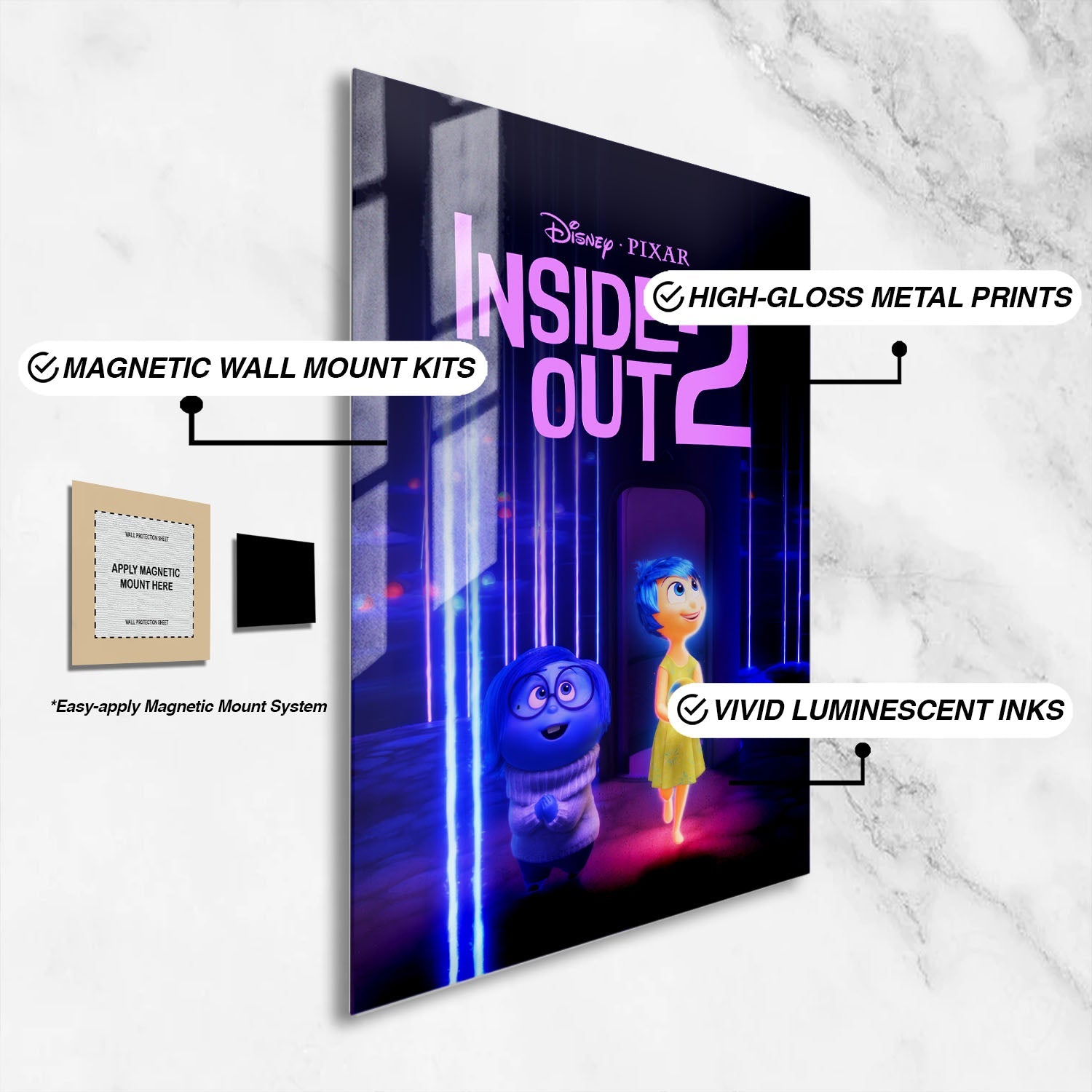 Flex Designs Metal Poster Inside Out 2 16 x 24" Home Goods - Movie 2024 Movie Metal Poster