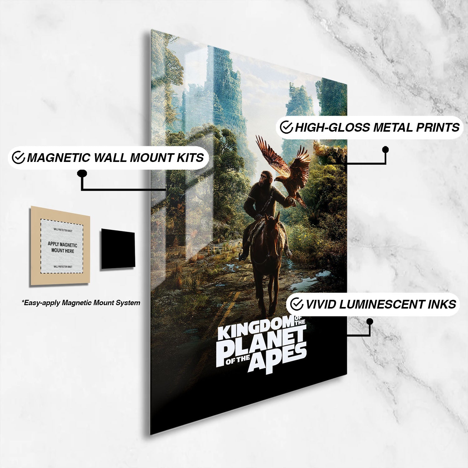 Flex Designs Metal Poster Kingdom of the Planet of the Apes 16 x 24" Home Goods - Movie 2024 Movie Metal Poster