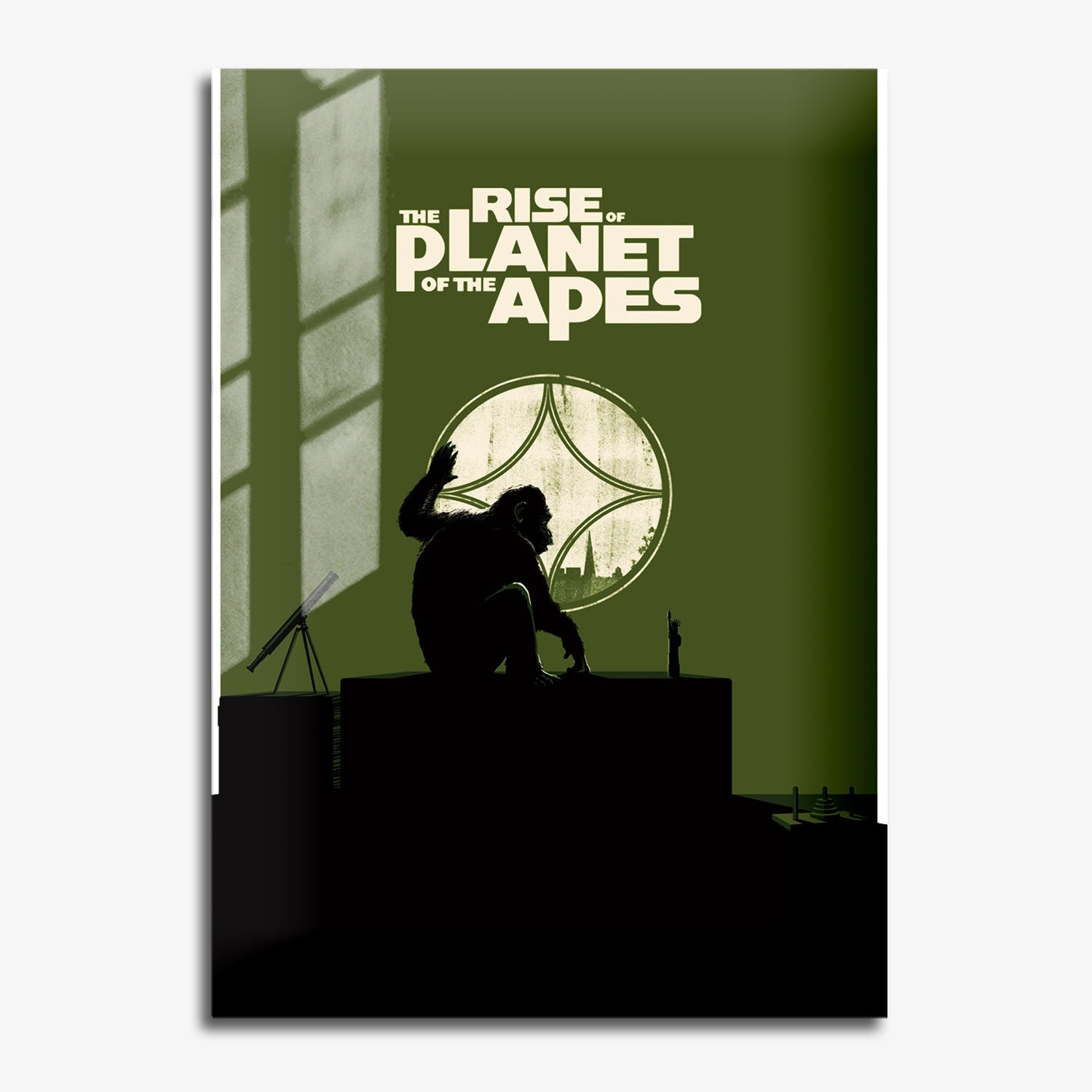 Flex Designs Metal Poster Rise of the Planet of the Apes Minimalist 11 x 17" Home Goods - Movie 2011 Movie Metal Poster