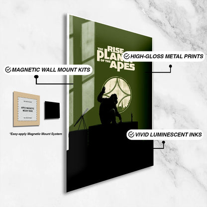 Flex Designs Metal Poster Rise of the Planet of the Apes Minimalist 16 x 24" Home Goods - Movie 2011 Movie Metal Poster