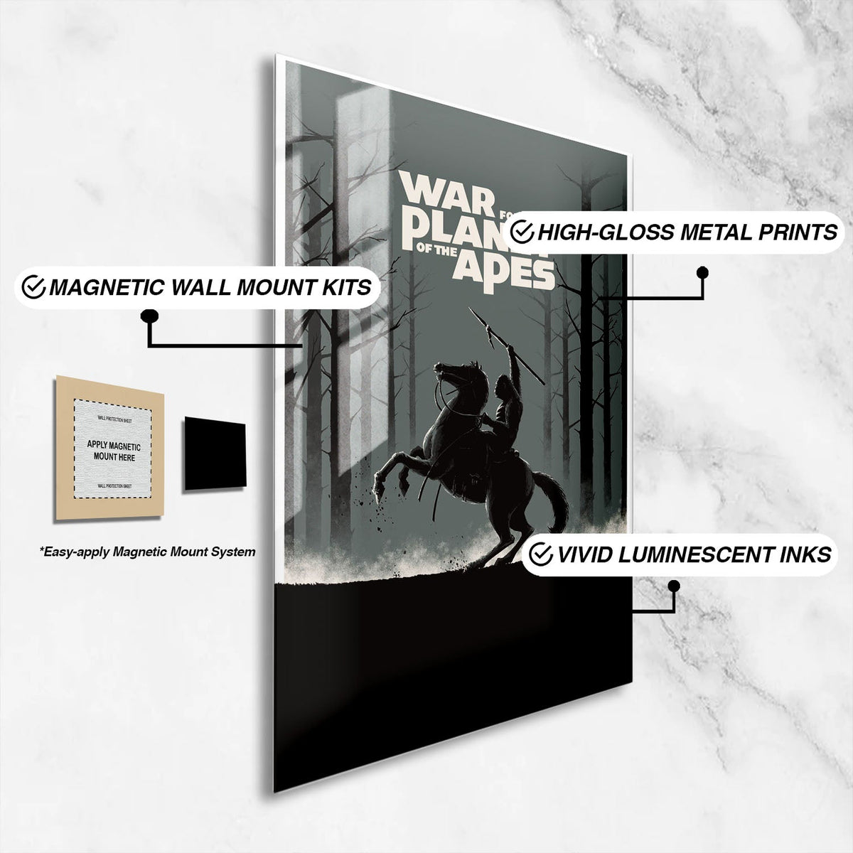 Flex Designs Metal Poster War for the Planet of the Apes Minimalist 16 x 24" Home Goods - Movie 2017 Movie Metal Poster
