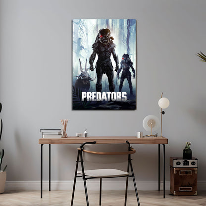 Flex Designs Metal Poster Predators Classic 24 x 36" Home Goods - Movie 2010 Movie Metal Poster