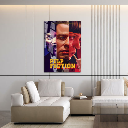 Flex Designs Metal Poster Pulp Fiction Key Art 16 x 24" Home Goods - Movie 1994 Movie Metal Poster