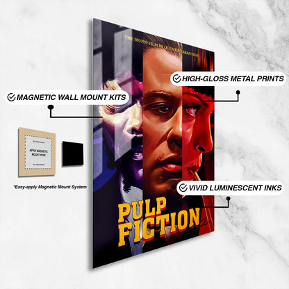Flex Designs Metal Poster Pulp Fiction Key Art 16 x 24" Home Goods - Movie 1994 Movie Metal Poster