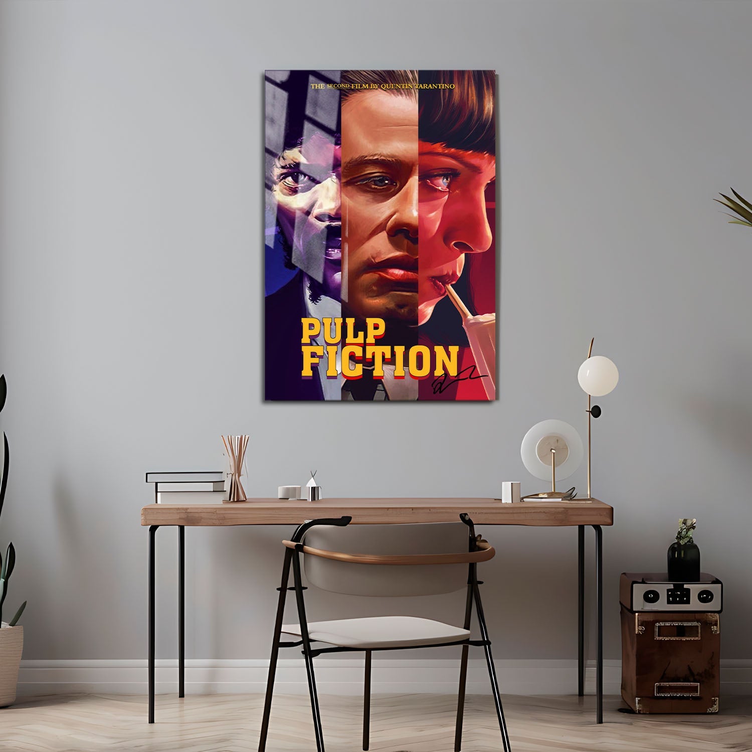 Flex Designs Metal Poster Pulp Fiction Key Art 24 x 36" Home Goods - Movie 1994 Movie Metal Poster