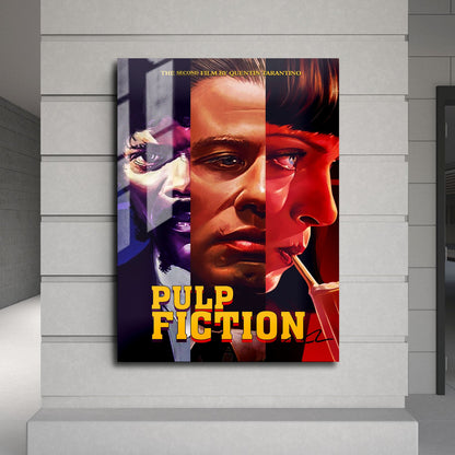 Flex Designs Metal Poster Pulp Fiction Key Art 24 x 36" Home Goods - Movie 1994 Movie Metal Poster