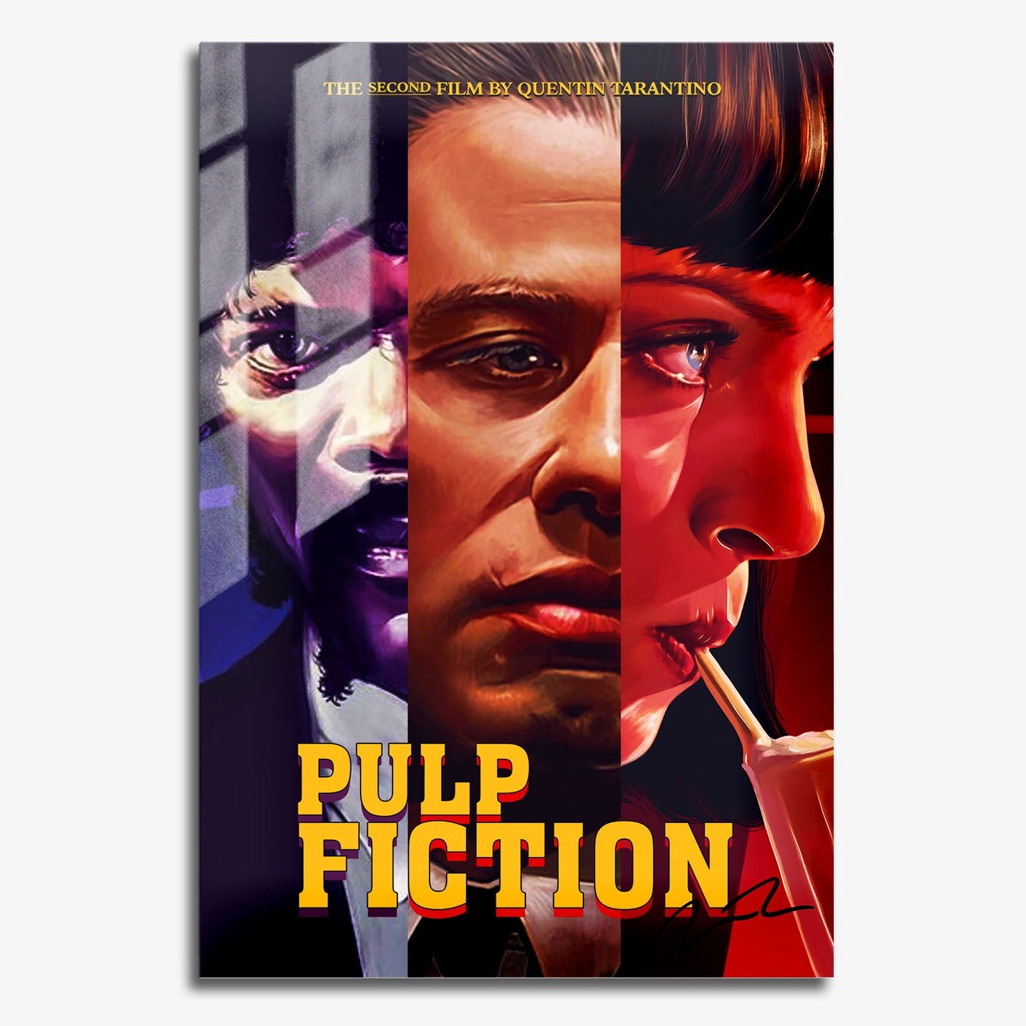 Flex Designs Metal Poster Pulp Fiction Key Art 11 x 17" Home Goods - Movie 1994 Movie Metal Poster