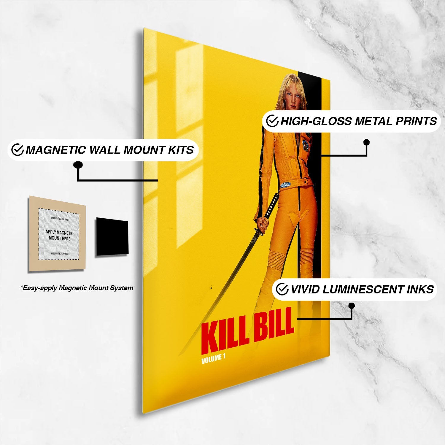 Flex Designs Metal Poster Kill Bill Vol 1 16 x 24" Home Goods - Movie 2003 Movie Metal Poster