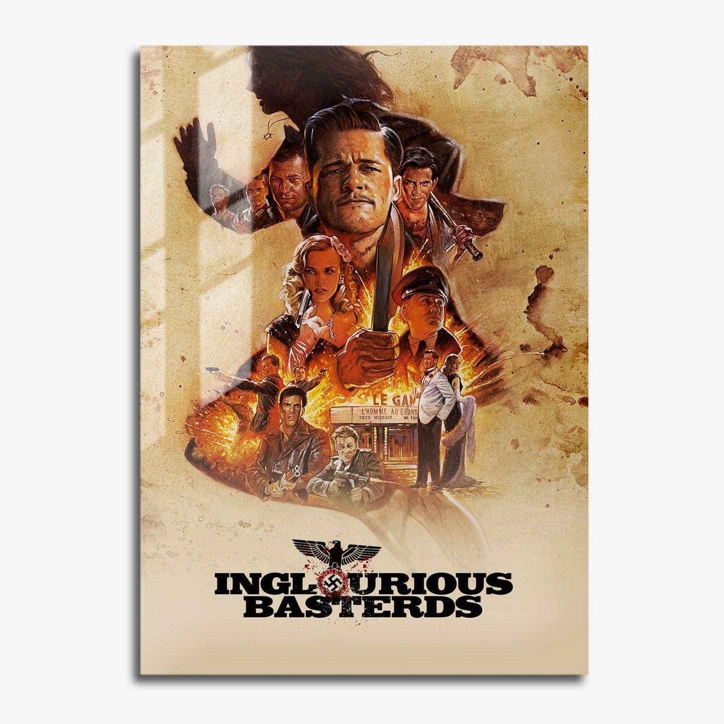 Flex Designs Metal Poster Inglourious Basterds 11 x 17" Home Goods - Movie 2009 Movie Metal Poster