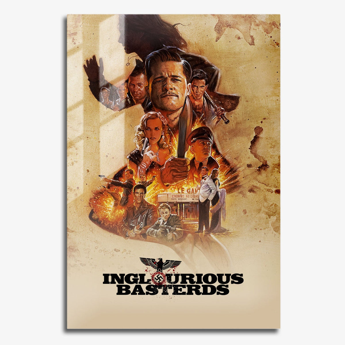 Flex Designs Metal Poster Inglourious Basterds 11 x 17" Home Goods - Movie 2009 Movie Metal Poster