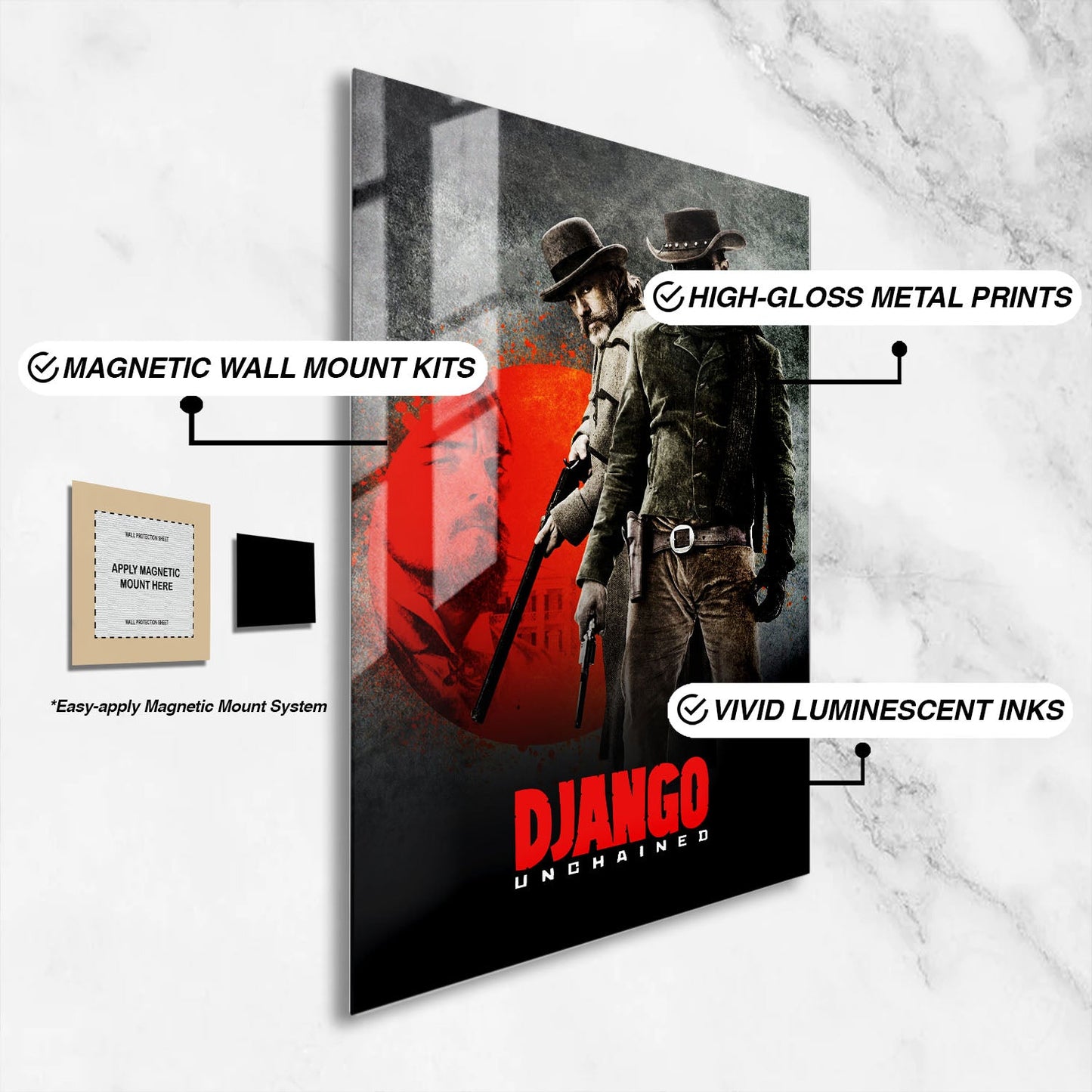Flex Designs Metal Poster Django Unchained 16 x 24" Home Goods - Movie 2012 Movie Metal Poster