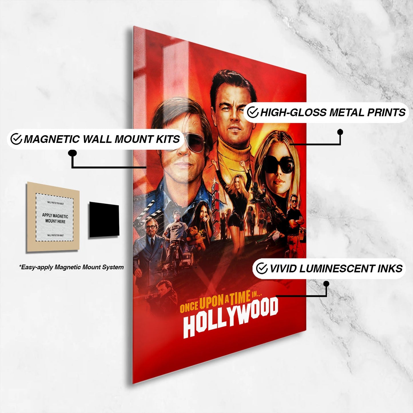 Flex Designs Metal Poster Once Upon a Time in Hollywood 16 x 24" Home Goods - Movie 2019 Movie Metal Poster