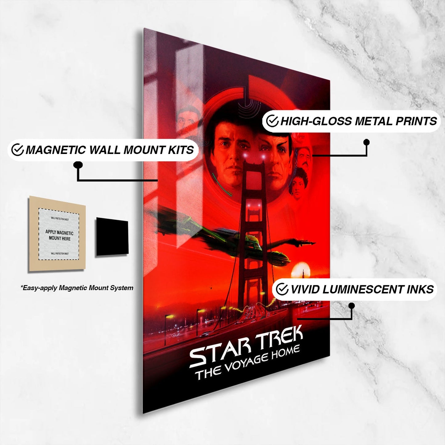 Flex Designs Metal Poster Star Trek IV The Voyage Home Classic 16 x 24" Home Goods - Movie 1986 Movie Metal Poster