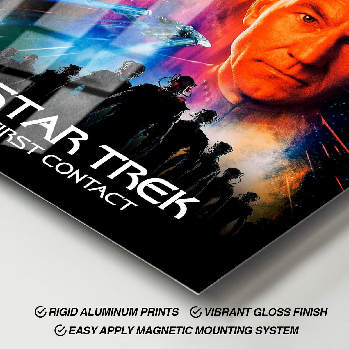 Flex Designs Metal Poster Star Trek First Contact Classic 11 x 17" Home Goods - Movie 1996 Movie Metal Poster