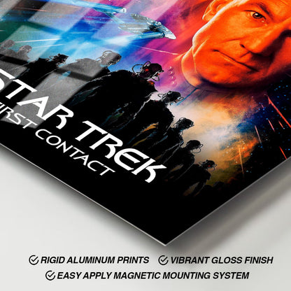Flex Designs Metal Poster Star Trek First Contact Classic 11 x 17" Home Goods - Movie 1996 Movie Metal Poster