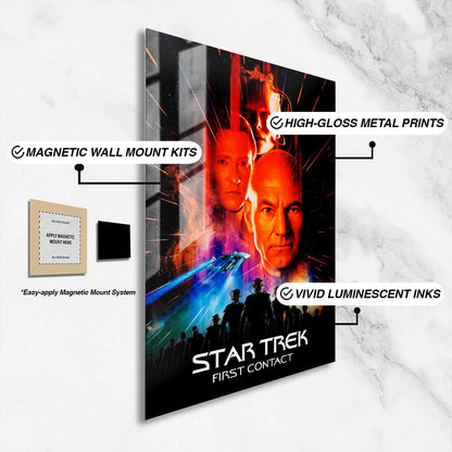 Flex Designs Metal Poster Star Trek First Contact Classic 16 x 24" Home Goods - Movie 1996 Movie Metal Poster