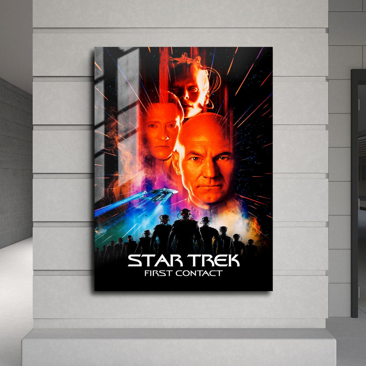 Flex Designs Metal Poster Star Trek First Contact Classic 24 x 36" Home Goods - Movie 1996 Movie Metal Poster