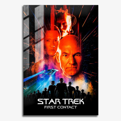 Flex Designs Metal Poster Star Trek First Contact Classic 11 x 17" Home Goods - Movie 1996 Movie Metal Poster