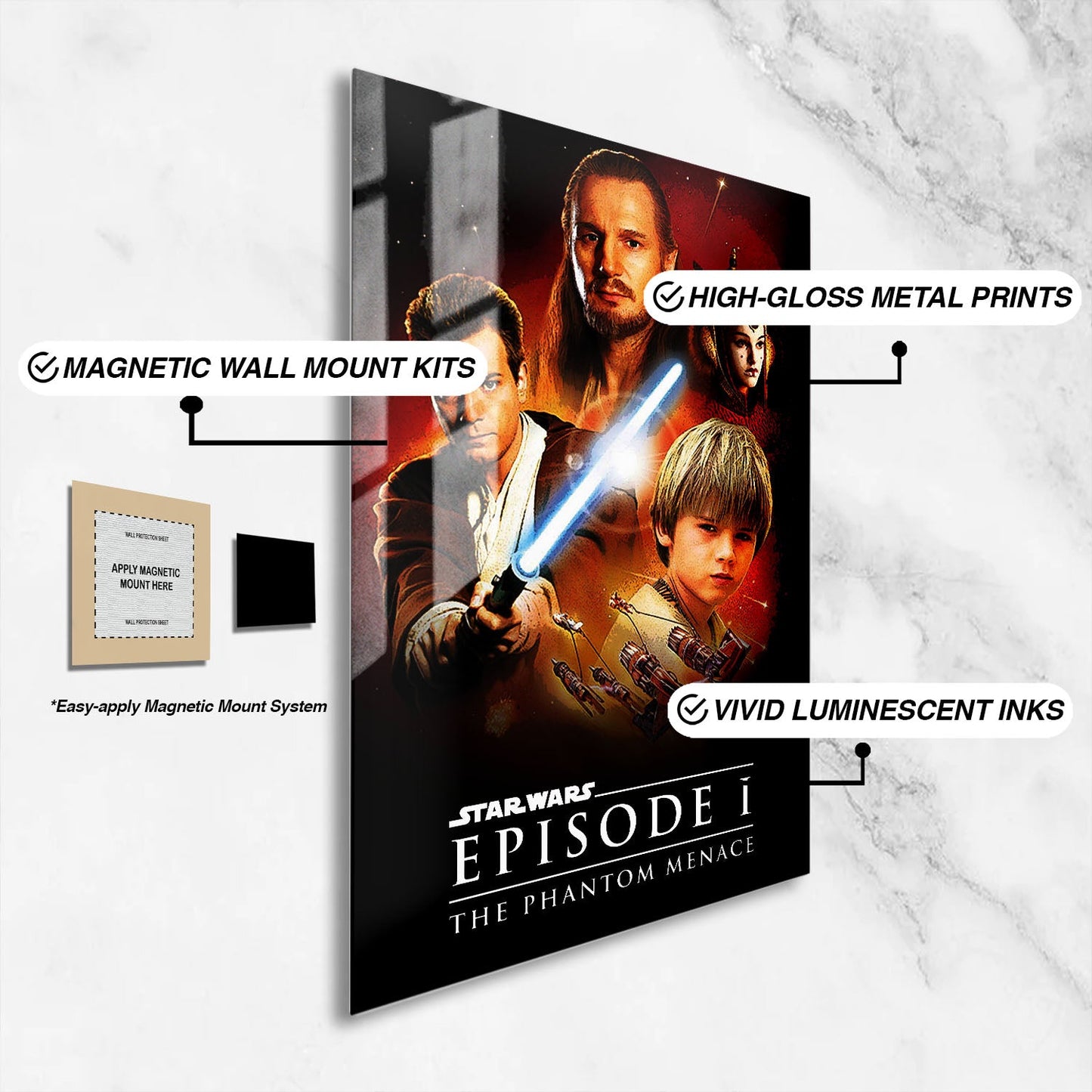 Flex Designs Metal Poster Star Wars Episode I - The Phantom Menace 16 x 24" Home Goods - Movie 1999 Movie Metal Poster