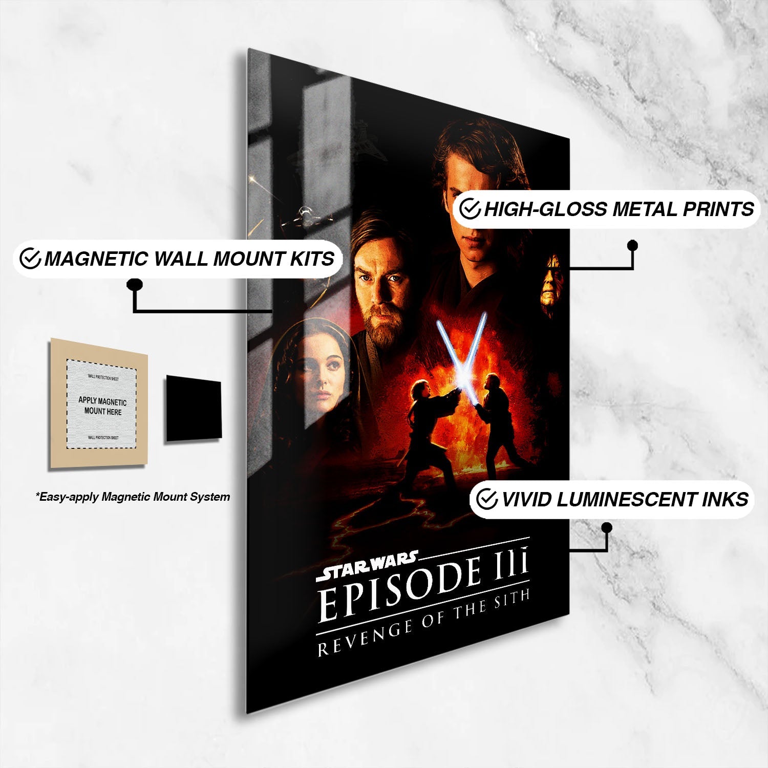 Flex Designs Metal Poster Star Wars Episode III - Revenge of the Sith 16 x 24" Home Goods - Movie 2005 Movie Metal Poster