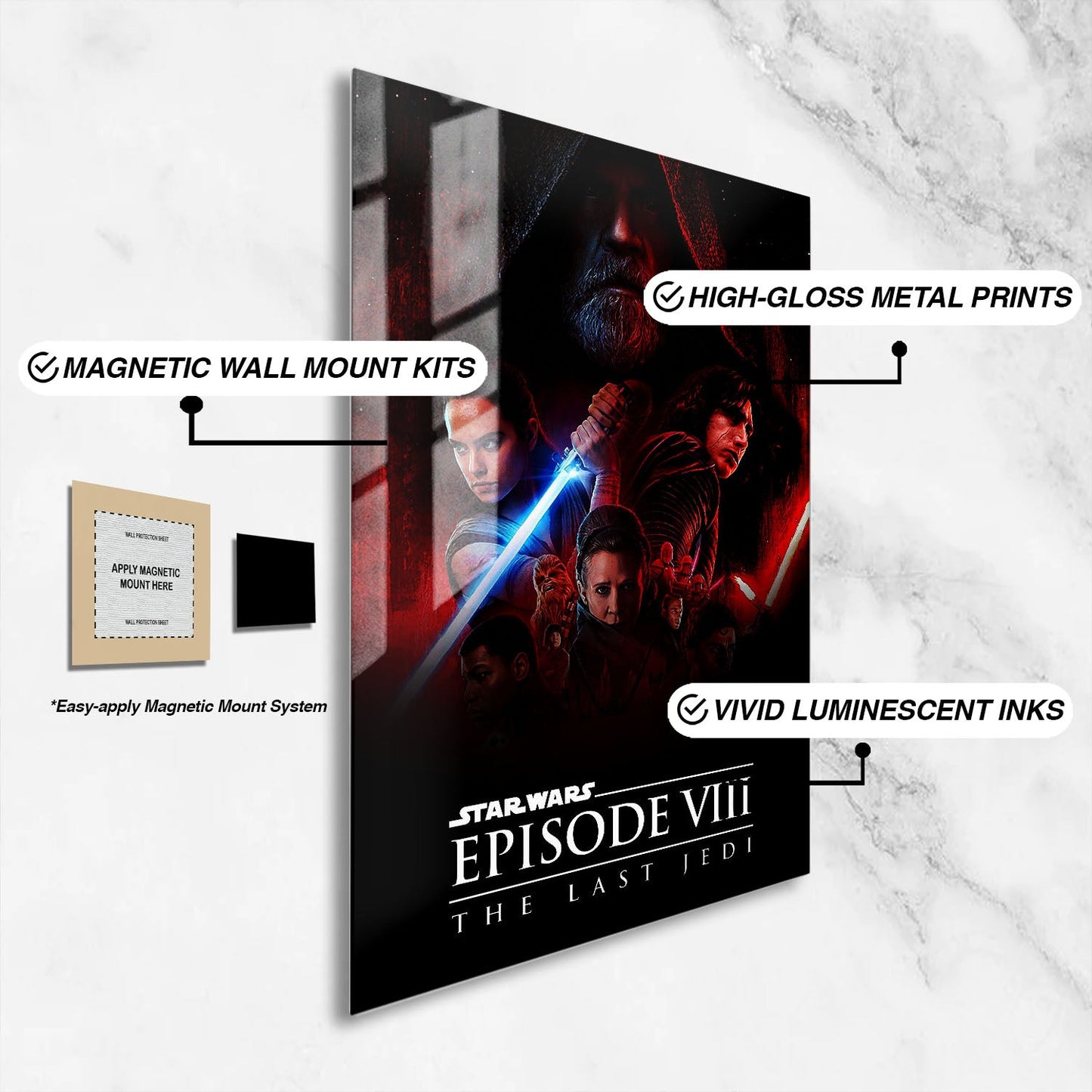 Flex Designs Metal Poster Star Wars Episode VIII - The Last Jedi 16 x 24" Home Goods - Movie 2017 Movie Metal Poster
