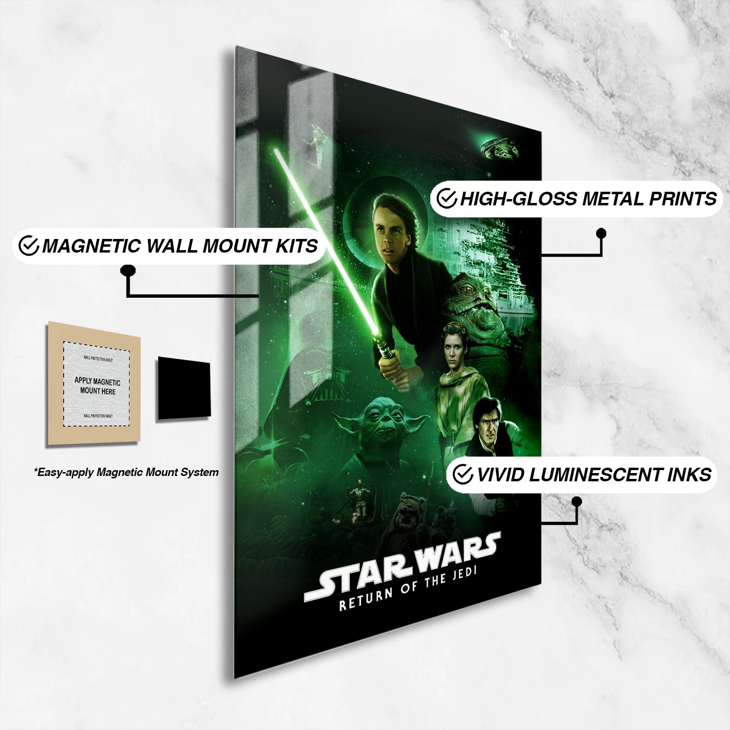 Flex Designs Metal Poster Star Wars Episode VI - Return of the Jedi Classic 16 x 24" Home Goods - Movie 1983 Movie Metal Poster