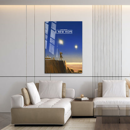 Flex Designs Metal Poster Star Wars Episode IV - A New Hope Minimalist 16 x 24" Home Goods - Movie 1977 Movie Metal Poster