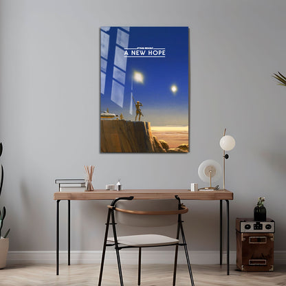 Flex Designs Metal Poster Star Wars Episode IV - A New Hope Minimalist 24 x 36" Home Goods - Movie 1977 Movie Metal Poster