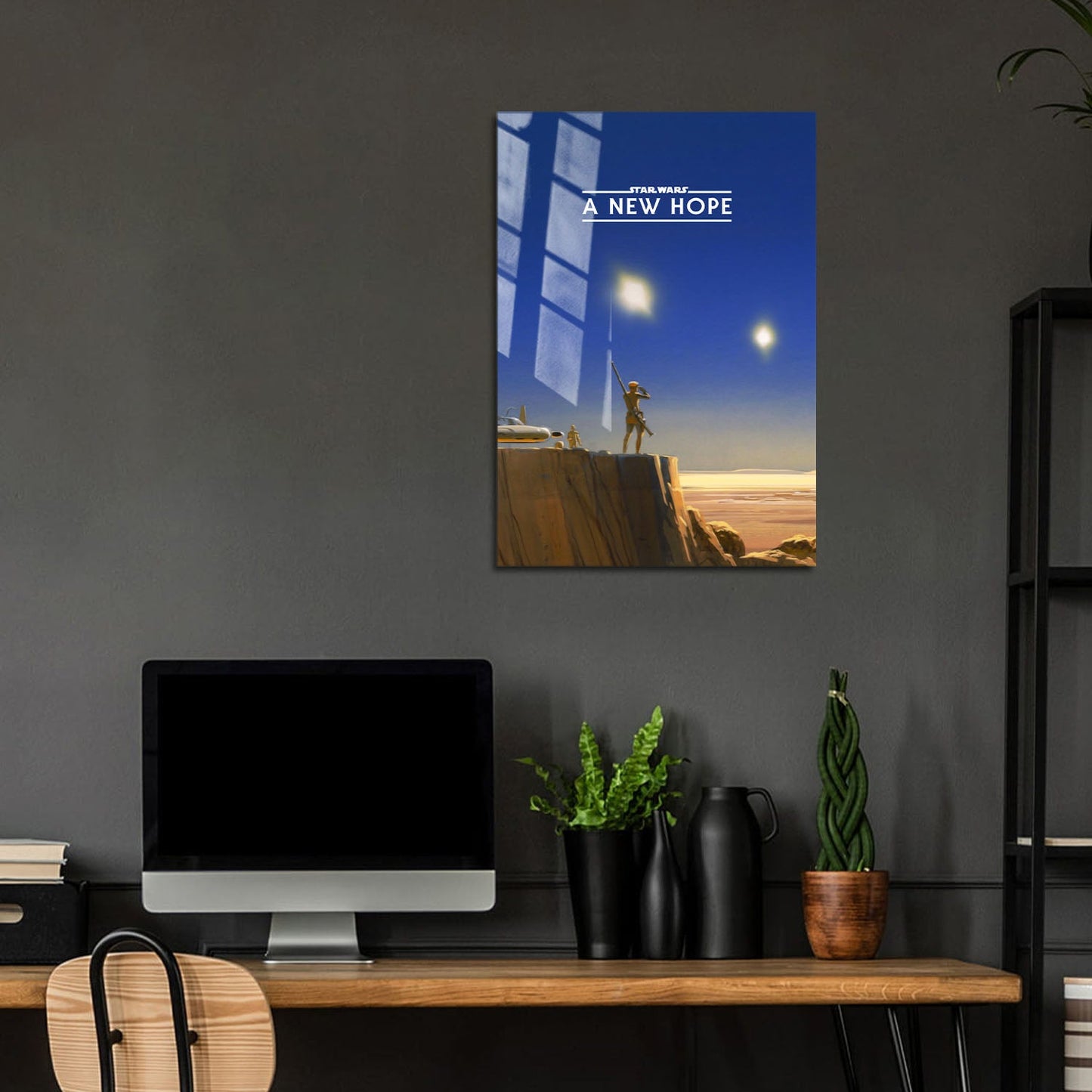 Flex Designs Metal Poster Star Wars Episode IV - A New Hope Minimalist 5 x 7" Home Goods - Movie 1977 Movie Metal Poster