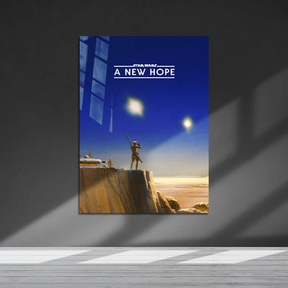 Flex Designs Metal Poster Star Wars Episode IV - A New Hope Minimalist 5 x 7" Home Goods - Movie 1977 Movie Metal Poster