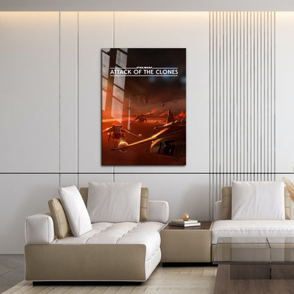 Flex Designs Metal Poster Star Wars Episode II - Attack of the Clones Minimalist 16 x 24" Home Goods - Movie 2002 Movie Metal Poster