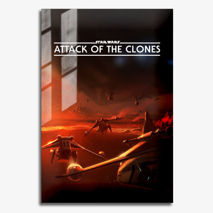 Flex Designs Metal Poster Star Wars Episode II - Attack of the Clones Minimalist 11 x 17" Home Goods - Movie 2002 Movie Metal Poster