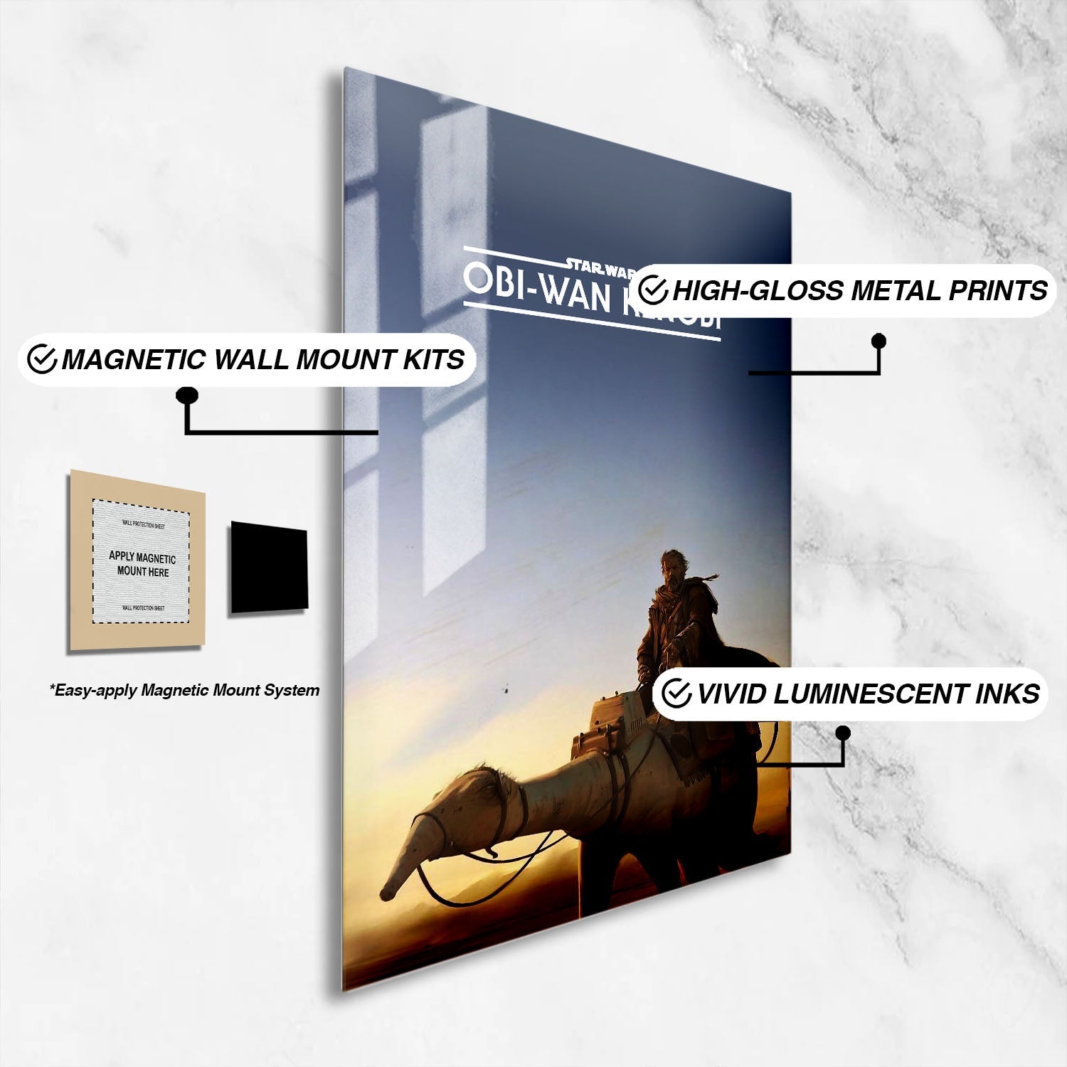 Flex Designs Metal Poster Star Wars Obi-Wan Kenobi Minimalist 16 x 24" Home Goods - TV Show 2022 TV Show Metal Poster