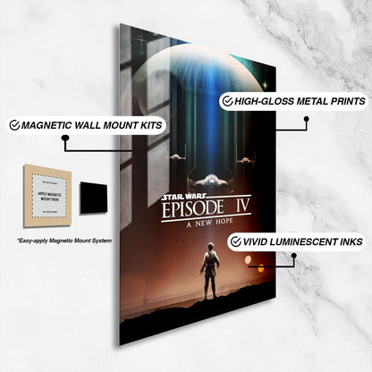 Flex Designs Metal Poster Star Wars Episode IV - A New Hope Theatrical 16 x 24" Home Goods - Movie 1977 Movie Metal Poster