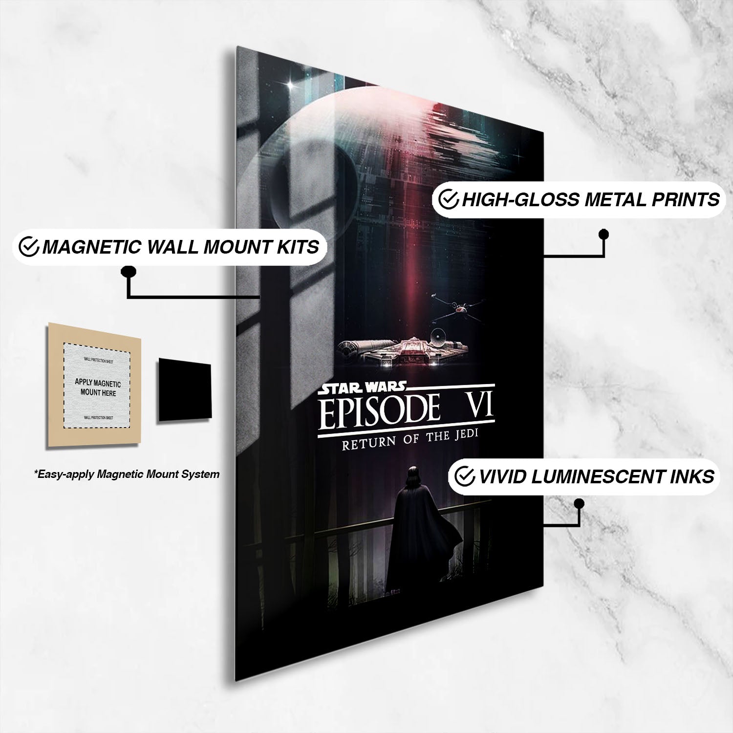 Flex Designs Metal Poster Star Wars Episode VI - Return of the Jedi Theatrical 16 x 24" Home Goods - Movie 1983 Movie Metal Poster
