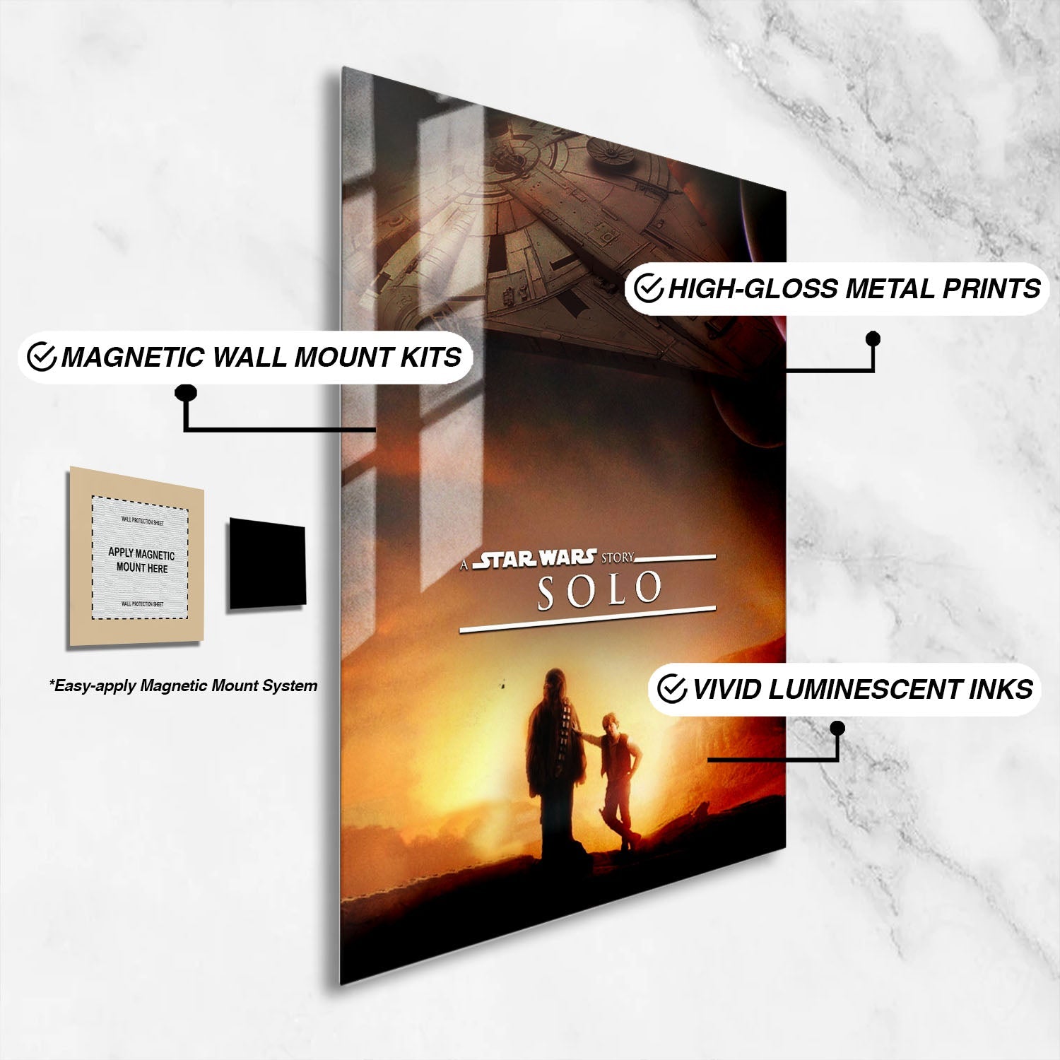 Flex Designs Metal Poster Solo A Star Wars Story Theatrical 16 x 24" Home Goods - Movie 2018 Movie Metal Poster