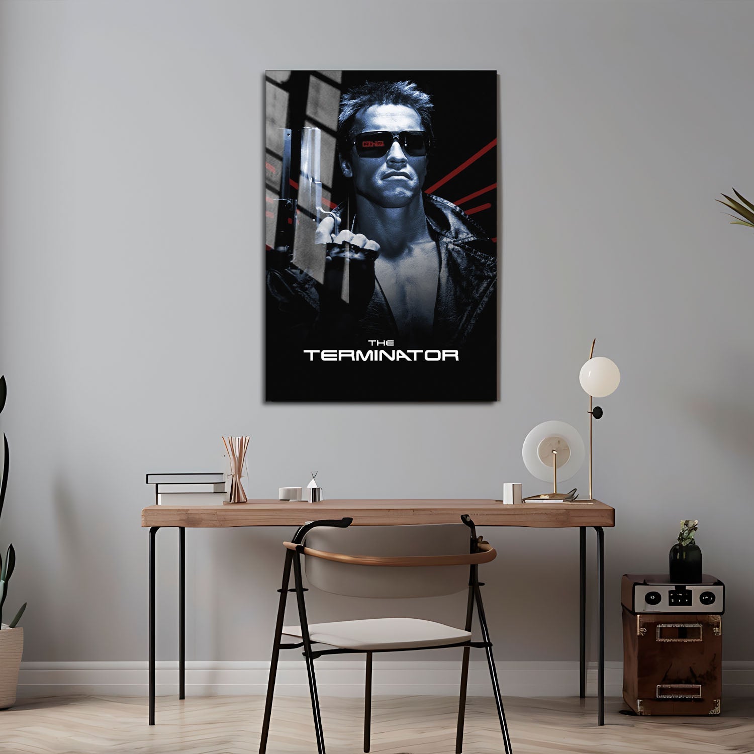 Flex Designs Metal Poster The Terminator B&W 24 x 36" Home Goods - Movie 1984 Movie Metal Poster