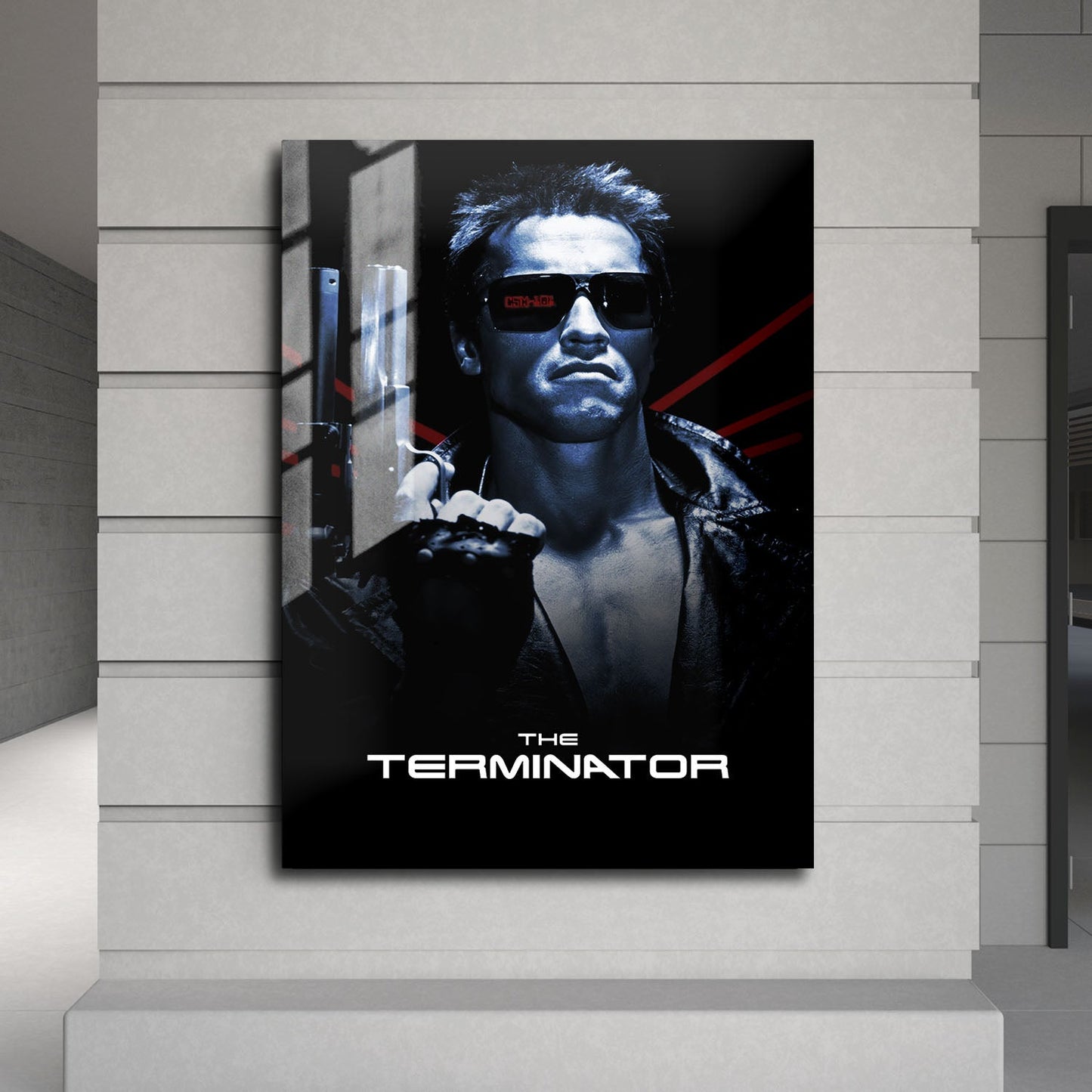 Flex Designs Metal Poster The Terminator B&W 24 x 36" Home Goods - Movie 1984 Movie Metal Poster