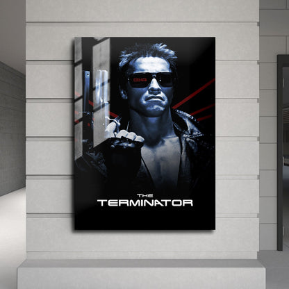 Flex Designs Metal Poster The Terminator B&W 24 x 36" Home Goods - Movie 1984 Movie Metal Poster