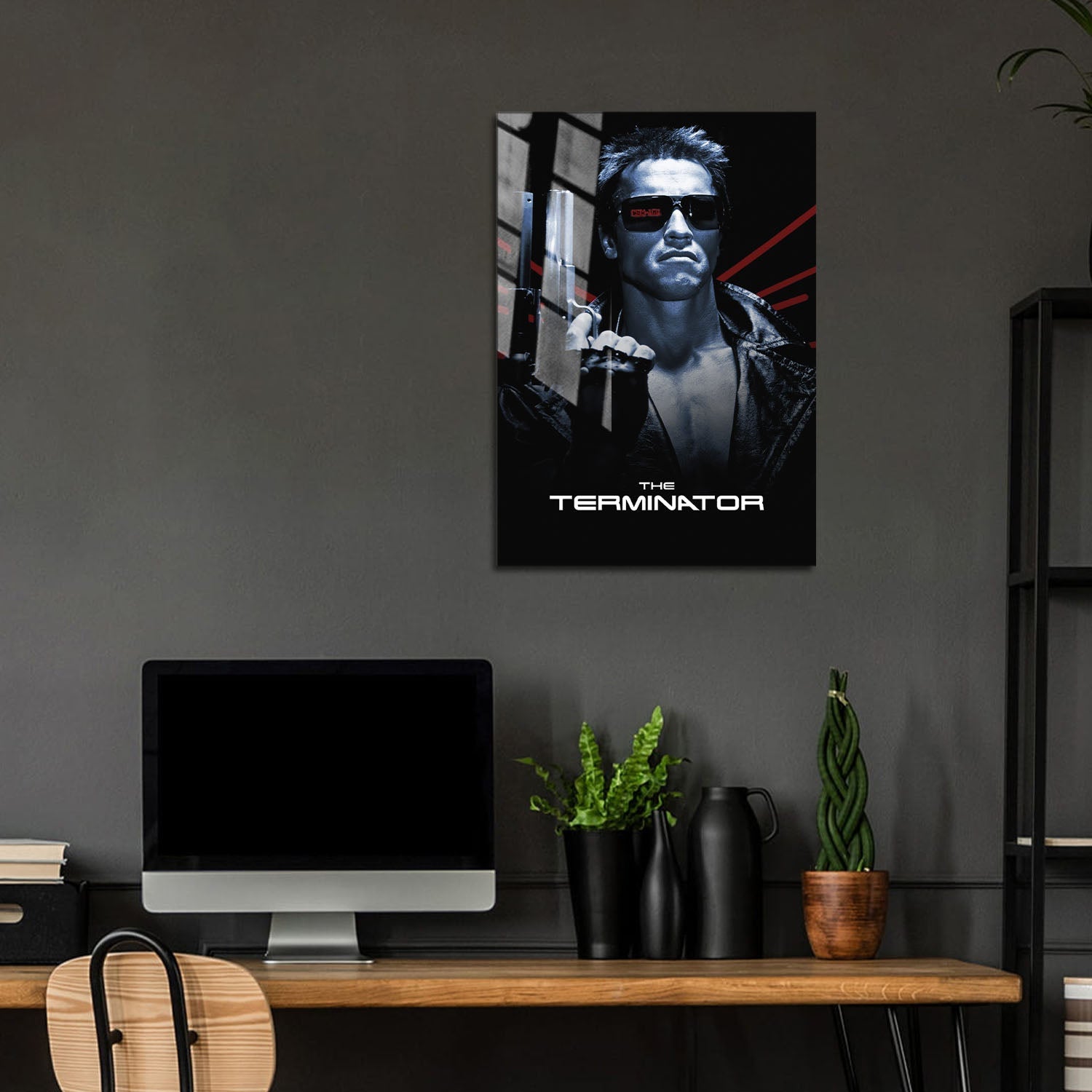 Flex Designs Metal Poster The Terminator B&W 5 x 7" Home Goods - Movie 1984 Movie Metal Poster