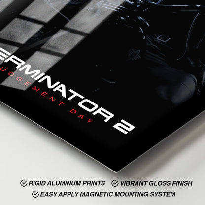 Flex Designs Metal Poster Terminator 2 Judgment Day B&W 11 x 17" Home Goods - Movie 1991 Movie Metal Poster