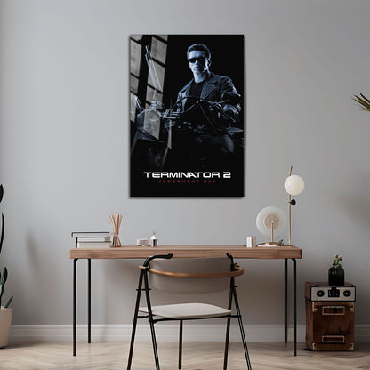 Flex Designs Metal Poster Terminator 2 Judgment Day B&W 24 x 36" Home Goods - Movie 1991 Movie Metal Poster