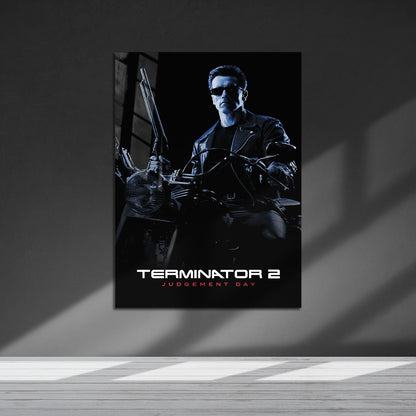 Flex Designs Metal Poster Terminator 2 Judgment Day B&W 5 x 7" Home Goods - Movie 1991 Movie Metal Poster