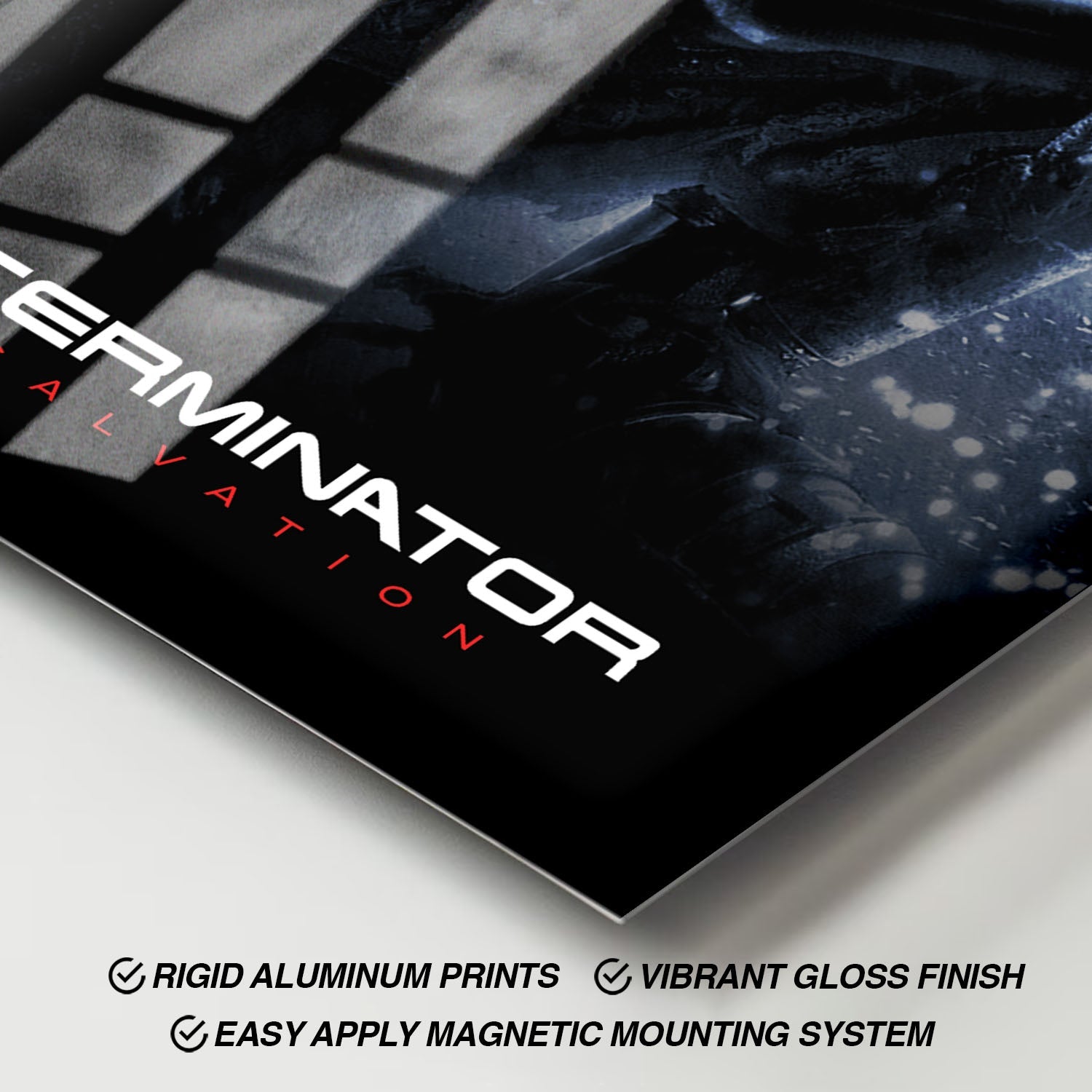 Flex Designs Metal Poster Terminator Salvation B&W 11 x 17" Home Goods - Movie 2009 Movie Metal Poster