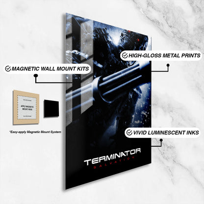 Flex Designs Metal Poster Terminator Salvation B&W 16 x 24" Home Goods - Movie 2009 Movie Metal Poster