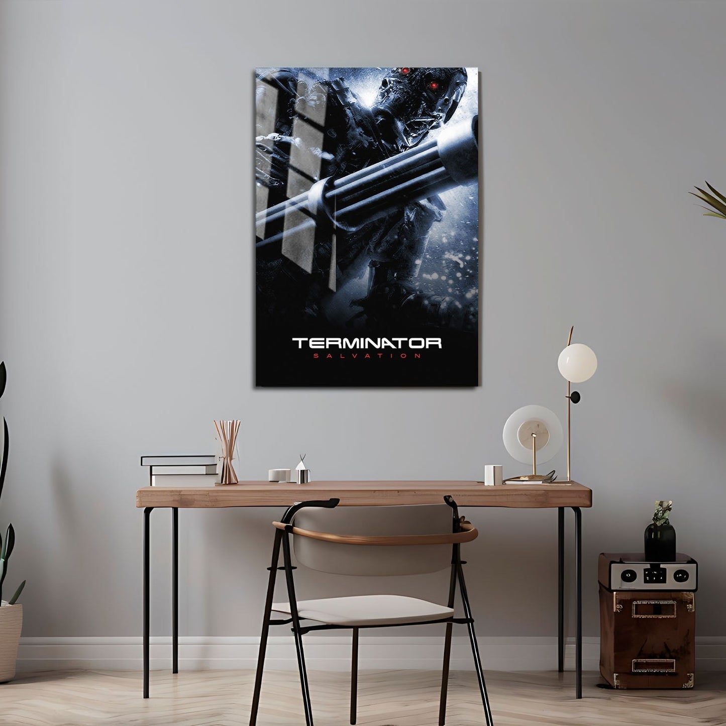 Flex Designs Metal Poster Terminator Salvation B&W 24 x 36" Home Goods - Movie 2009 Movie Metal Poster