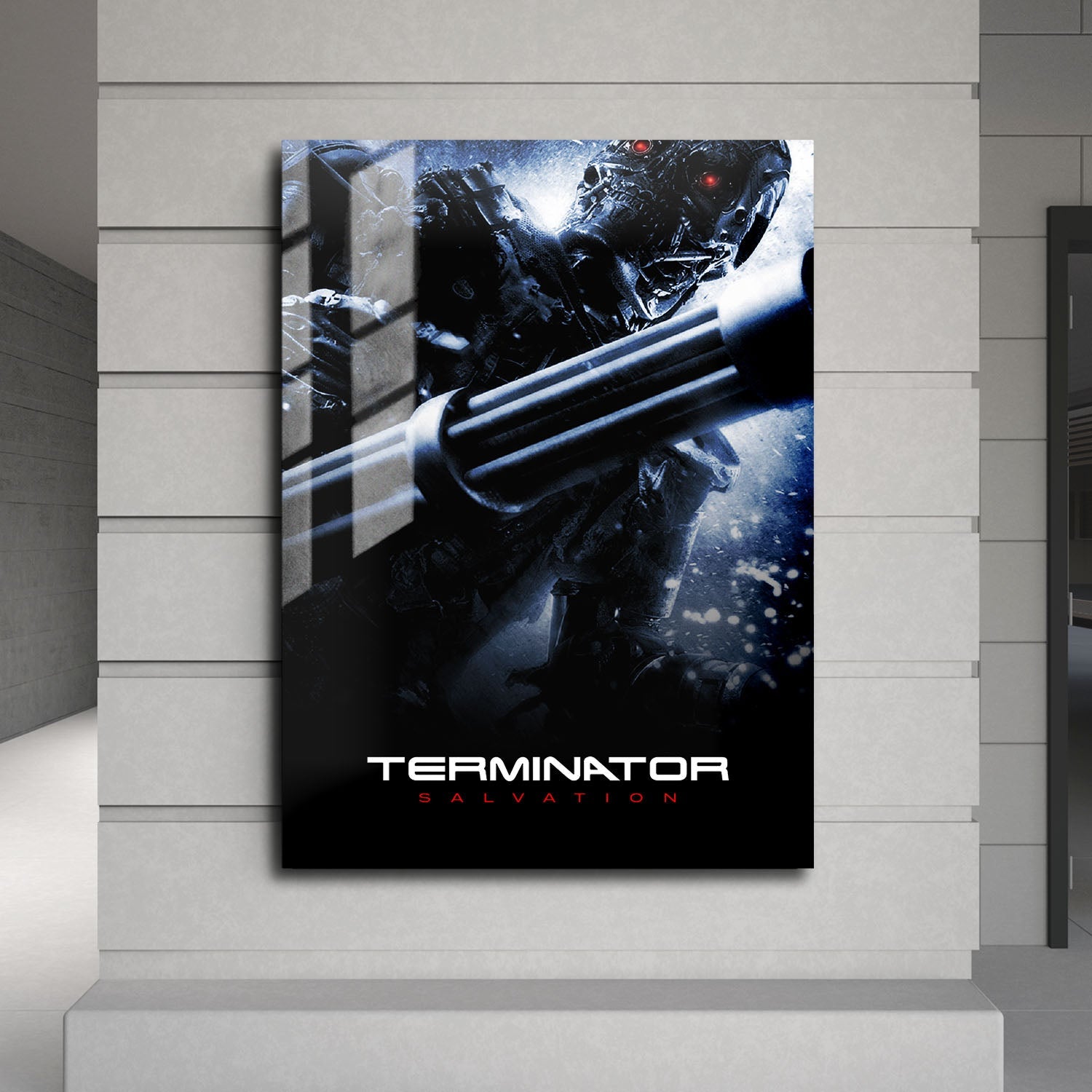Flex Designs Metal Poster Terminator Salvation B&W 24 x 36" Home Goods - Movie 2009 Movie Metal Poster