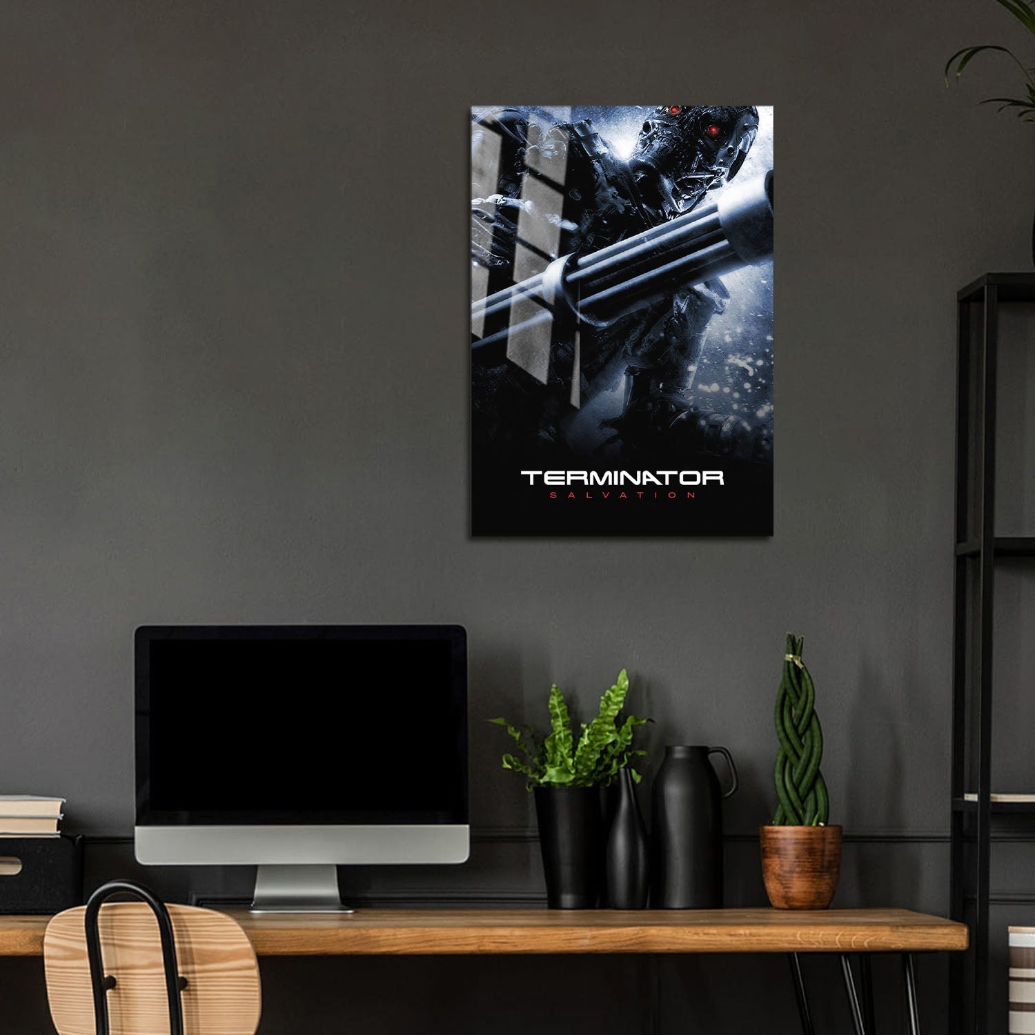 Flex Designs Metal Poster Terminator Salvation B&W 5 x 7" Home Goods - Movie 2009 Movie Metal Poster