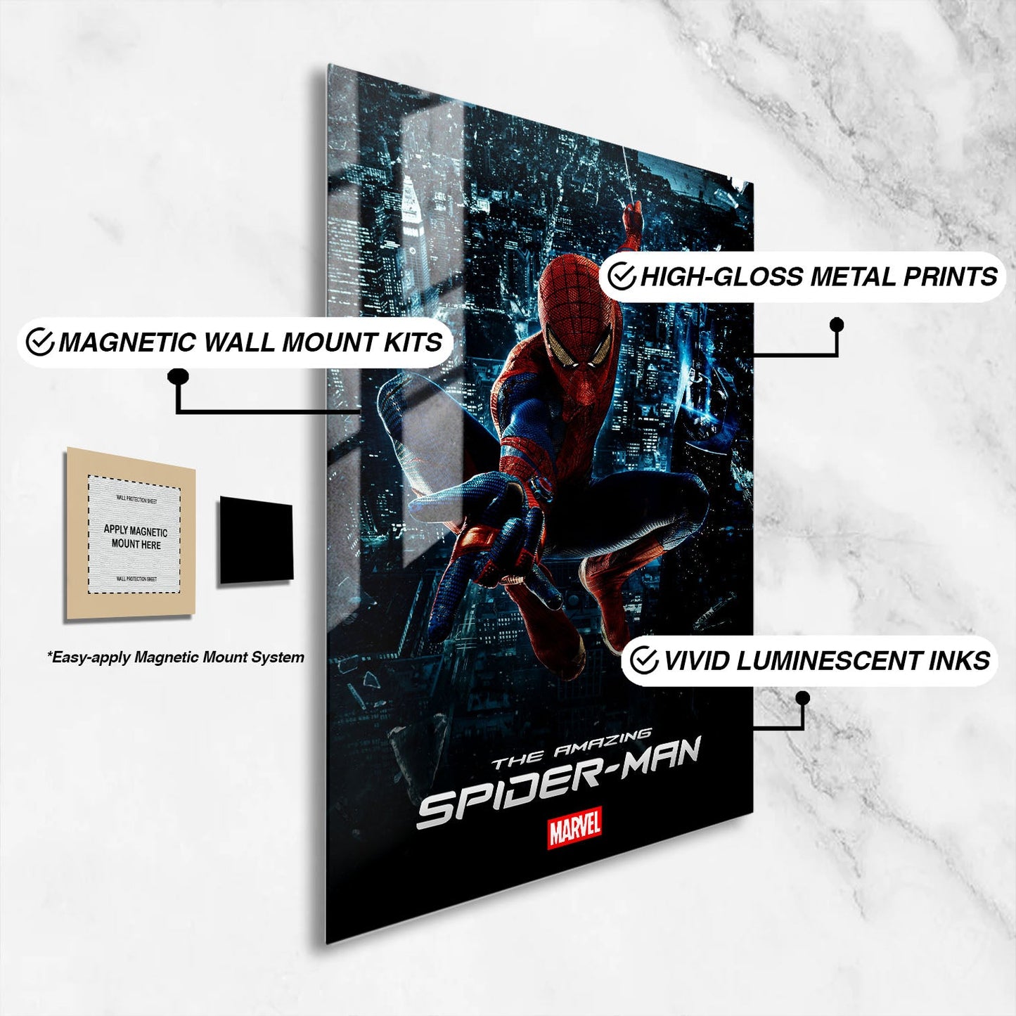 Flex Designs Metal Poster The Amazing Spider-Man 16 x 24" Home Goods - Movie 2012 Movie Metal Poster