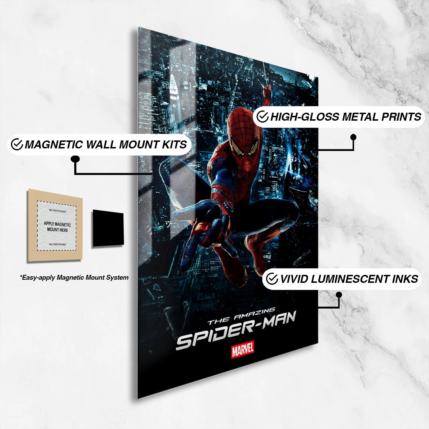 Flex Designs Metal Poster The Amazing Spider-Man 16 x 24" Home Goods - Movie 2012 Movie Metal Poster